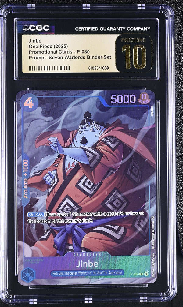 2025 One Piece Seven Warlords Binder Set Jinbe #P-030 CGC Pristine 10