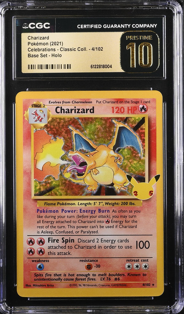 2021 Pokemon Celebrations - Classic Coll. Base Set - Holo Charizard #4/102 CGC Pristine 10