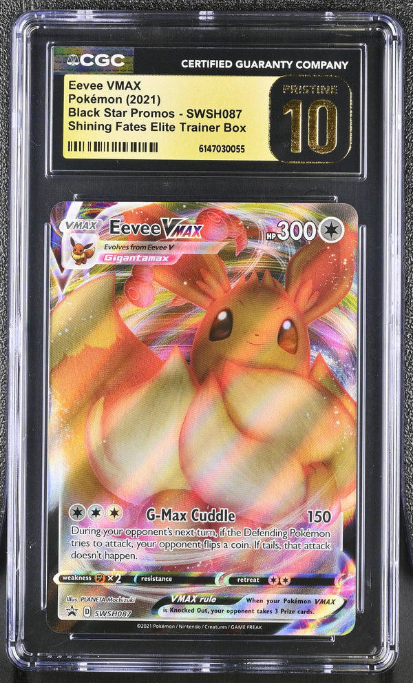 2021 Pokemon Black Star Promos Shining Fates Elite Trainer Box Eevee VMAX #SWSH087 CGC Pristine 10