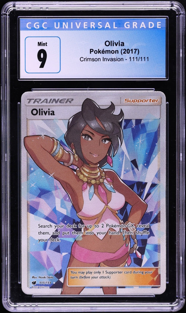 2017 Pokemon Crimson Invasion Trainer Supporter Olivia #111/111 CGC 9