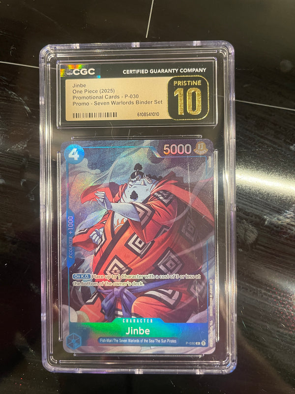 2025 One Piece Promotional Cards - P-030 Promo - Seven Warlords Binder Set Jinbe #P-030 CGC 10
