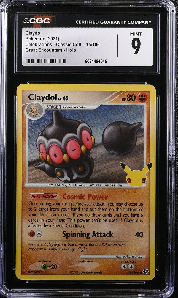 2021 Pokemon Celebrations - Classic Coll. Great Encounters - Holo Claydol #15/106 CGC 9