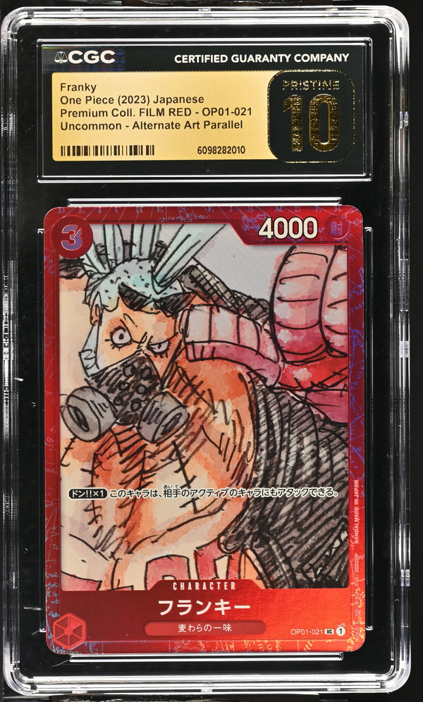 2023 One Piece Premium Coll. Film Red Alternate Art Parallel Franky #OP01-021 (Japanese) CGC Pristine 10