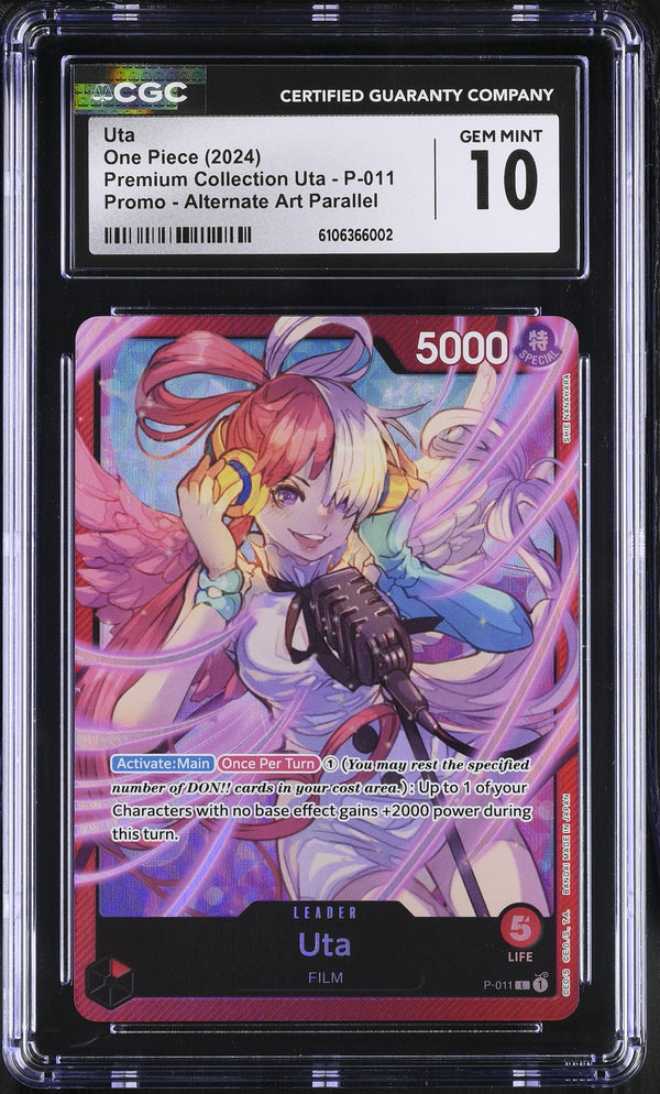 2024 One Piece Premium Collection Uta Alternate Art Parallel Uta #P-011 CGC 10