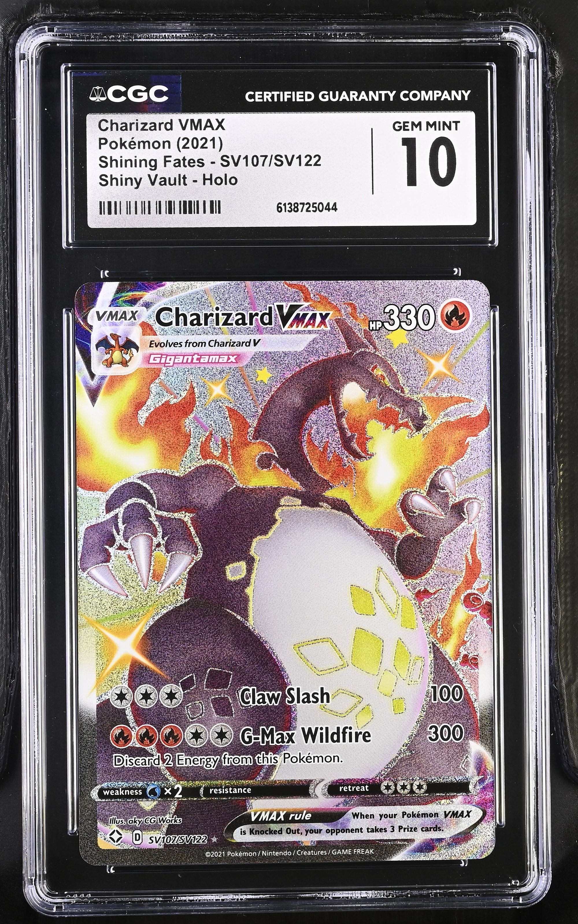 2021 Pokemon Shining Fates Shiny Vault - Holo Charizard VMAX #SV107/SV122 CGC 10