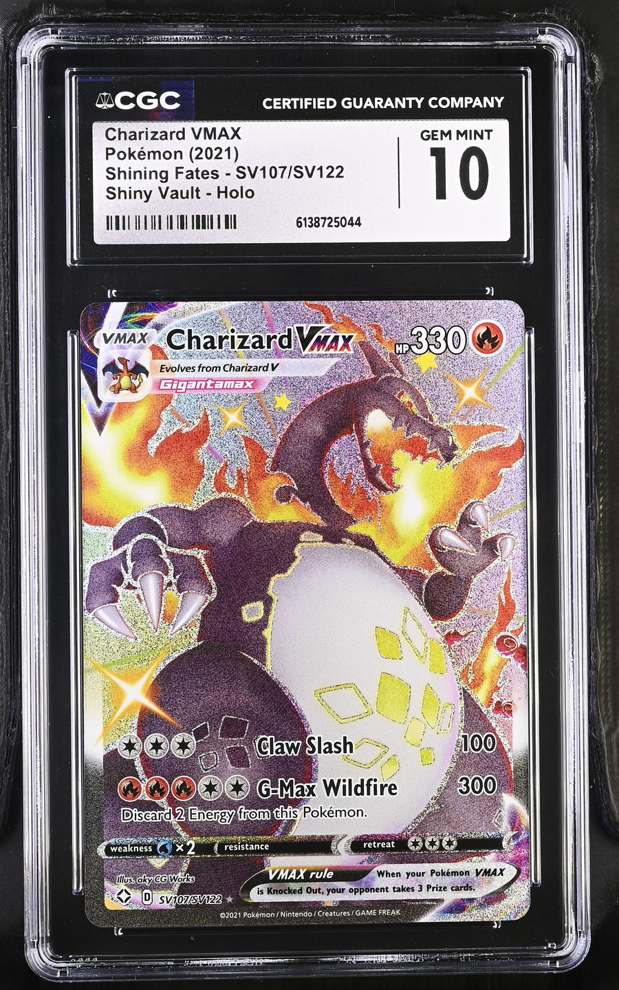 2021 Pokemon Shining Fates Shiny Vault - Holo Charizard VMAX #SV107/SV122 CGC 10